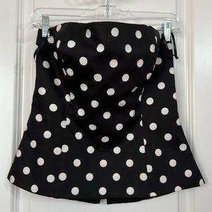 White House Black Market strapless polka dot top